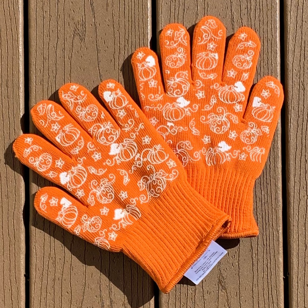 🆕TARA TESHER TEMPTATIONS PUMPKIN PATCH OVEN GLOVES w/SILICONE NWTS SMALL/MEDIUM